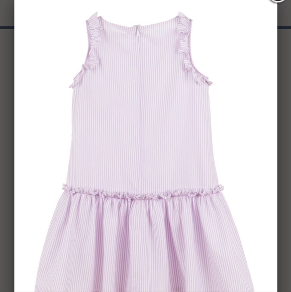 NWT MARIA CASERO GIRLS LAVENDER STRIPED DROP WAIST DRESS - Picture 3 of 8